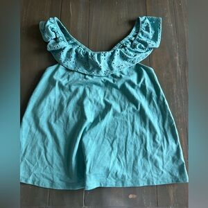 Old Navy eyelet blouse. Girls size 10. Teal. New.
